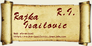 Rajka Isailović vizit kartica